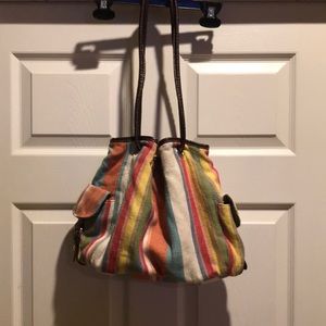 Stripped cloth purse